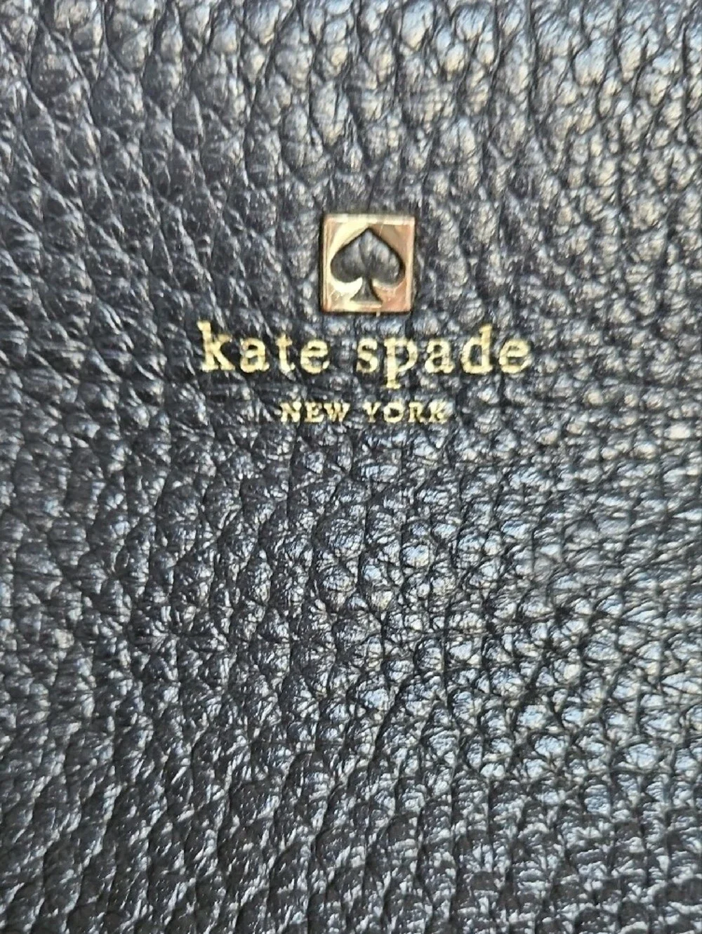 kate spade Black Pebbled Leather Crossbody Shoulder Bag with Gold Logo